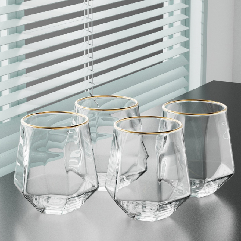 Coffee Tea Drink - 320ml 4pcs Set Hexagonal Cup Wine