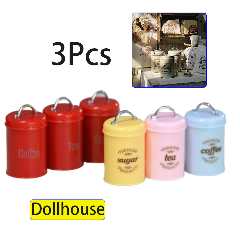 3Pcs Miniature Dollhouse Mini  - огляд і ціна Coffee Tea Bottle