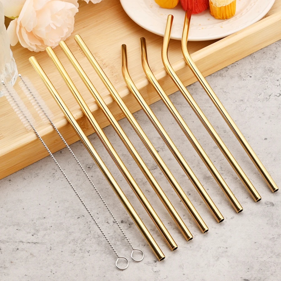 4pcs reusable gold straws milk - огляд і ціна Coffee Tea Uses