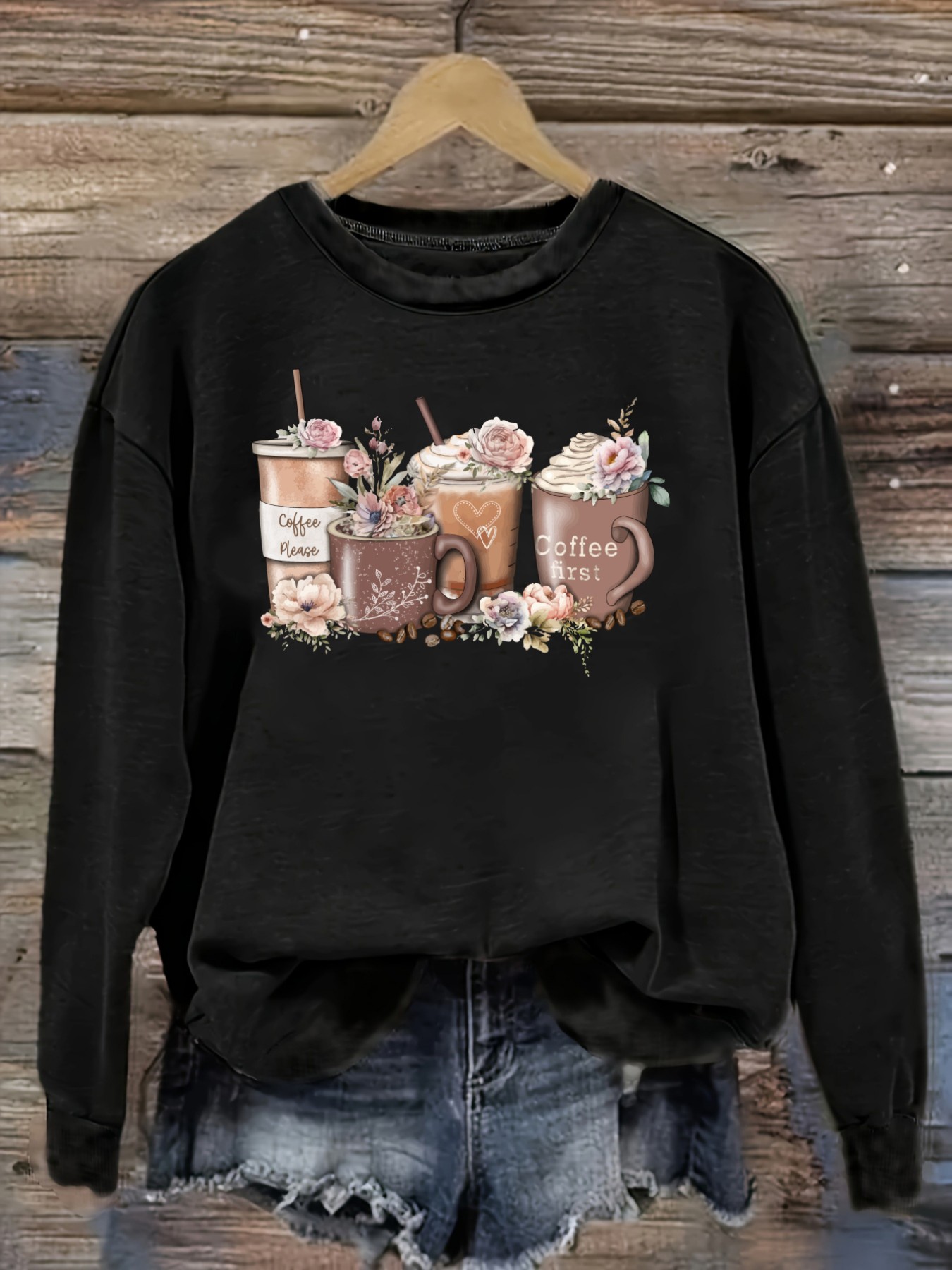 Women's Casual Long Sleeve Cre - огляд і ціна Coffee & Tea Collective