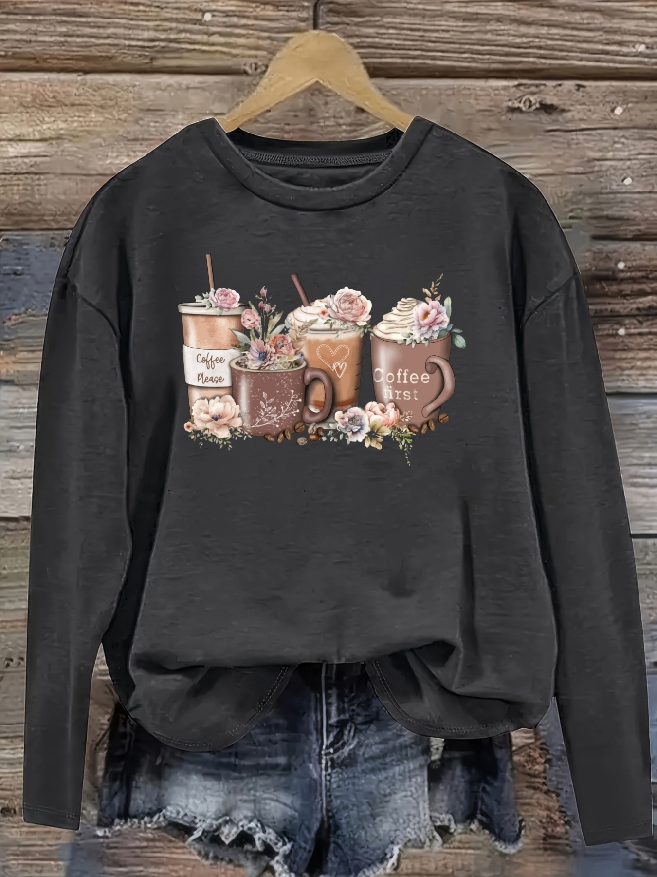 Women's Casual Long Sleeve Cre - огляд і ціна Coffee & Tea Collective