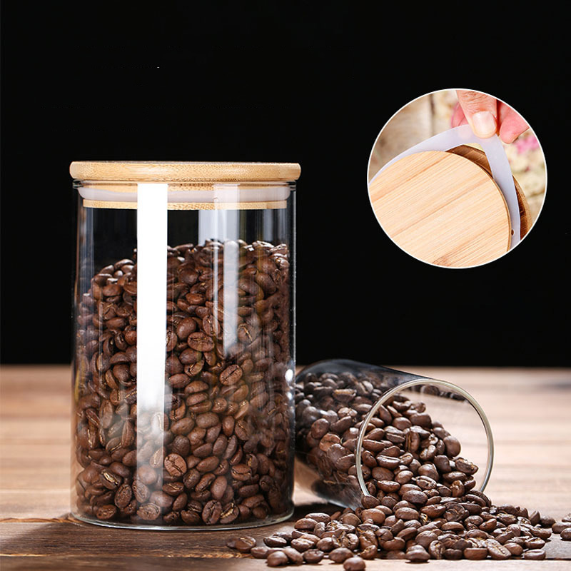 Glass Food Storage Jars with A - огляд і ціна Coffee Tea Bean Leaf