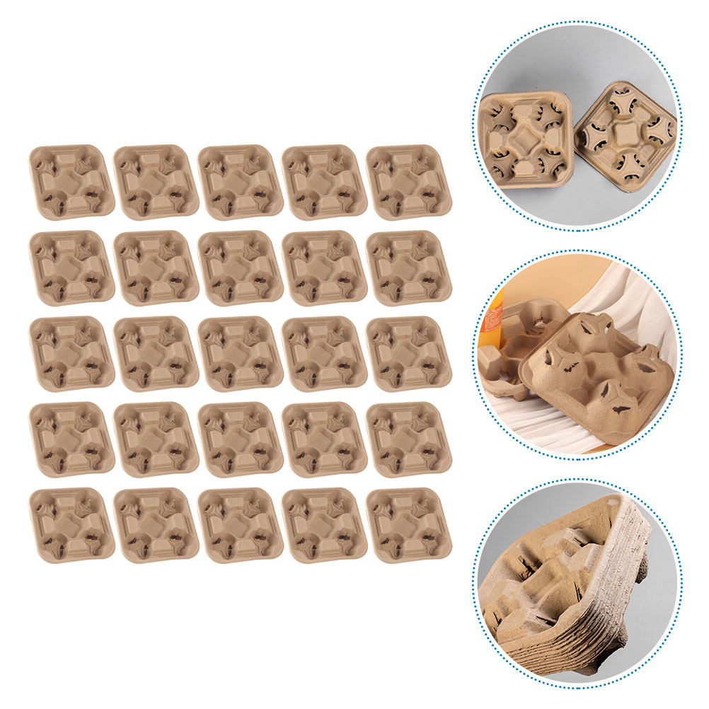 25Pcs Four-Cup Paper Pulp Hold - огляд і ціна Coffee Tea Drink