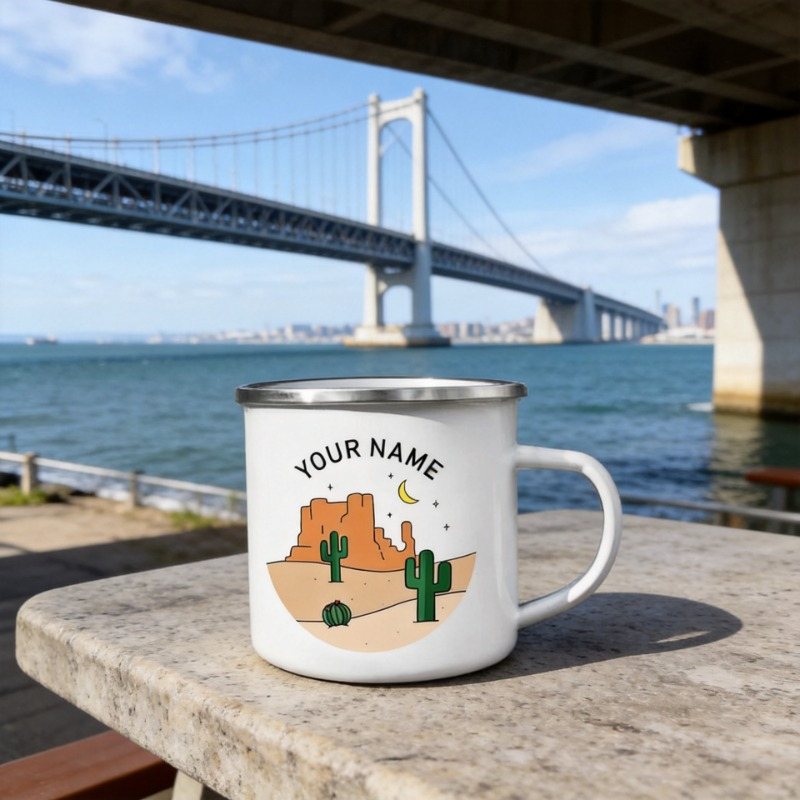 Custom Name Camping Enamel Mug - огляд і ціна Coffee Tea Name
