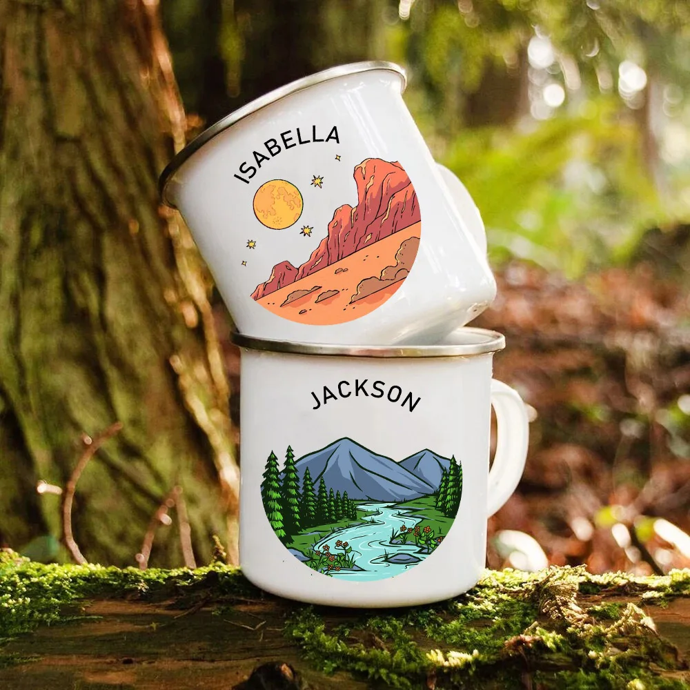 Custom Name Camping Enamel Mug - огляд і ціна Coffee Tea Name